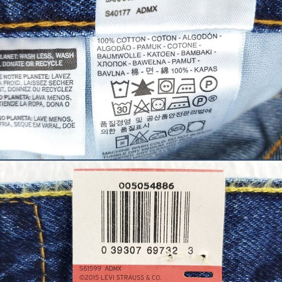 Levi's 505 Jeans Regular Straight Leg Denim 100% Cotton Men's 32x34 NWT - Picture 9 of 11